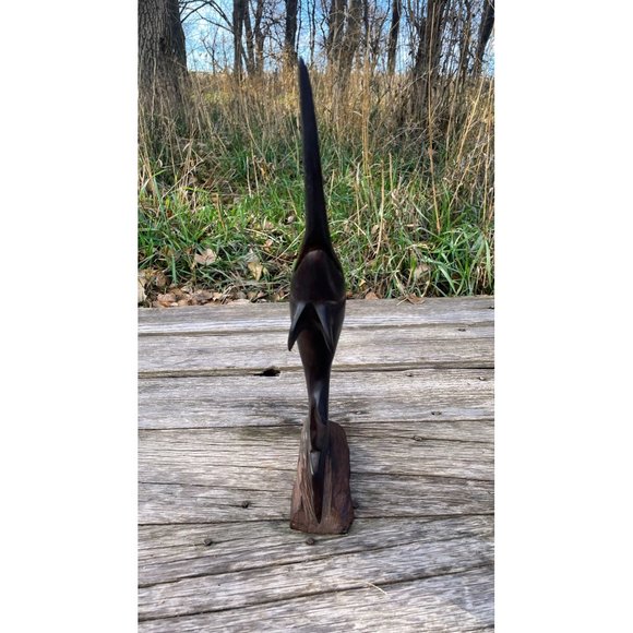 Vintage Midcentury Carved Ironwood Swordfish Statue 15.5" - Picture 12 of 14